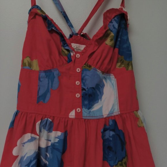 Abercrombie & Fitch Girl's Sundress, Red with Bright Florals, Size S - Picture 2 of 6